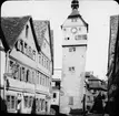 Skioptikonbild med motiv av Josenturm, Schwäbisch Hall.
Bilden har förvarats i kartong märkt: Resan 1911. Schwäbisch Hall 9. XV. Text på bild: 