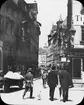 Skioptikonbild med motiv från Plobenhofstrasse, Nürnberg.
Bilden har förvarats i kartong märkt: Vårresan 1910. Nürnberg 9. XXI. Text på bild: 