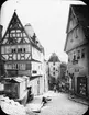 Skioptikonbild med motiv från Rothenburg.
Bilden har förvarats i kartong märkt: Vårresan 1910. Rothenburg. XXII.