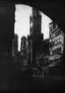 Skioptikonbild med motiv från München men rådhuset och Marienkirche.
Bilden har förvarats i kartong märkt: Höstresan 1909. München 8. No:26. Text på bild: 