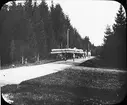 Skioptikonbild med motiv av trädtransport med häst och vagn i Wilfingen.
Bilden har förvarats i kartong märkt: Resan 1908. Stein am Rhen 8. XIII