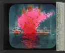 Kolorerade fotografier. Explosion i krigsfartyget.