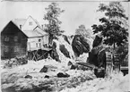 Fallet. Akvarell 1850. Jernkontorets bruksbildskatalog.
