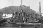 Baltiska Dock- & verkstads Aktiebolagets i Figeholm Plåtslageribyggnad. Stephantak med 16 meters spännvidd. Utfört hösten 1917.