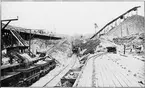 Skioptikonbild. Järnvägsbygge. Möjligen Malmberget, Norrbotten.