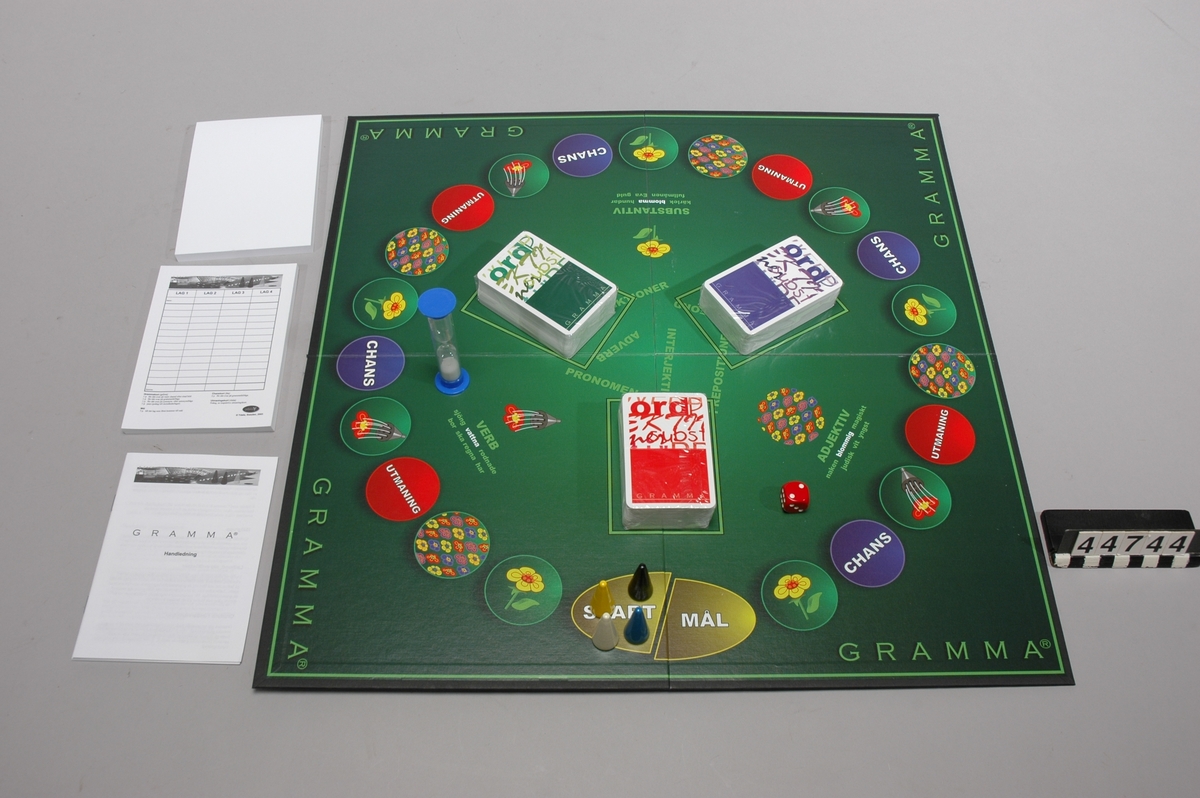 Gramma är ett spel inom utbildningssektorn.  Det är ett brädspel med tärning, spelpjäser, timglas och spelkort. Det ingår även poängblock, ritblock, spelregler, handledning och en minigrammatik.  Enligt uppfinnaren ger spelet grundläggande kunskaper i det svenska respektive engelska språket. Det utvecklar ordförrådet, övar upp språkkänslan och höjer förmågan att kommunicera. Spelet stödjer flera sinnen vid inlärning av grammatik. Det finns fyra olika dominerande inlärningstyper:  * Den visuelle - som lär sig via synen (ord och bild) * Den auditive - som lär sig via hörseln (höra och prata) * Den taktile - som behöver röra vid saker. * Den kinestetiske - som lär sig via rörelser.  Spelet ska ha spelmoment som tillgodoser de olika inlärningstyperna.  Grammatikspelet tar avstamp i ett klassiskt sällskapsspel med bräde, tärning, spelpjäser, timglas och spelkort. Upplägget bygger på laginsatser, men individuell fantasi och kreativitet är viktigt. Alla deltagarna är aktiva i spelet och samarbetet är viktigt. Det gäller att utifrån givna ord spela upp charader, rita, gissa, duellera, svara på grammatikfrågor och komma på synonymer och antonymer.  Svårighetsgraden kan anpassas till kunskapsnivån hos spelarna. Barn kan spela med vuxna och grammatikexperter med nybörjare.