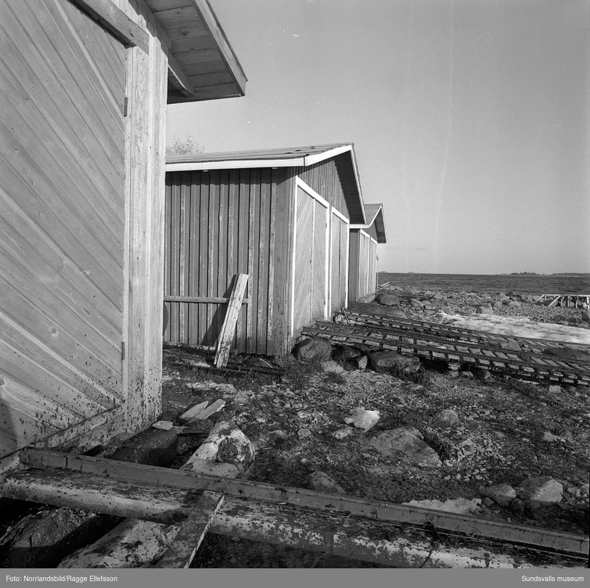 Oljeskadad kust vid Havstoviken och Spikarna på Alnö efter den norska oljetankern Gogstad som strandade och bröts sönder vid Bremö kalv den 1 december 1964.