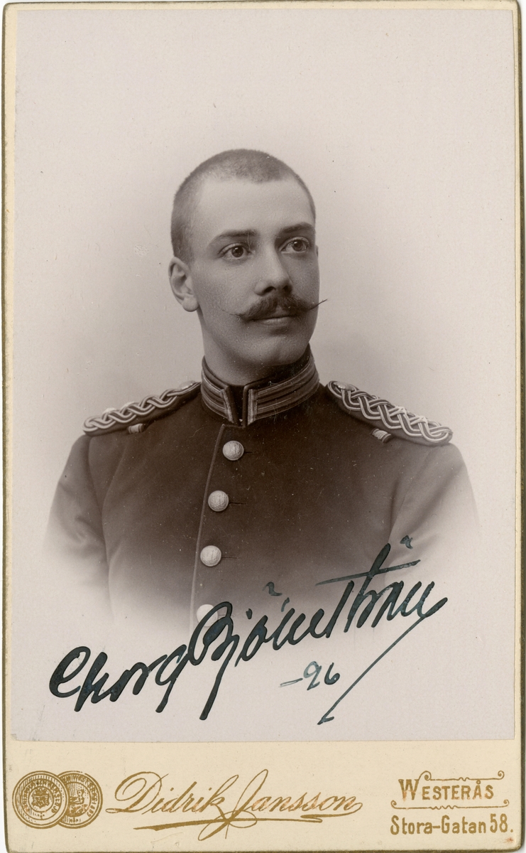 Porträtt av Georg Johan Fredrik Björnström, officer vid Västmanlands regemente I 18.