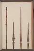 Avbildning i gouache föreställande standarstänger tagna som troféer av svenska armén. Stängerna finns bevarade i Armémuseums samling, för mer information, se relaterade objekt.