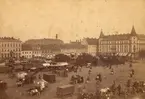 Torghandel stortorget i Malmö före 1896, ett av husen Gymnastiskt institut, 8091, foto C V Roikjer Malmö.