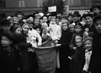 Julmarknad på Fyristorg, Uppsala december 1940