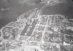 Flygfoto Karlskrona mot nordväst 1920-1944