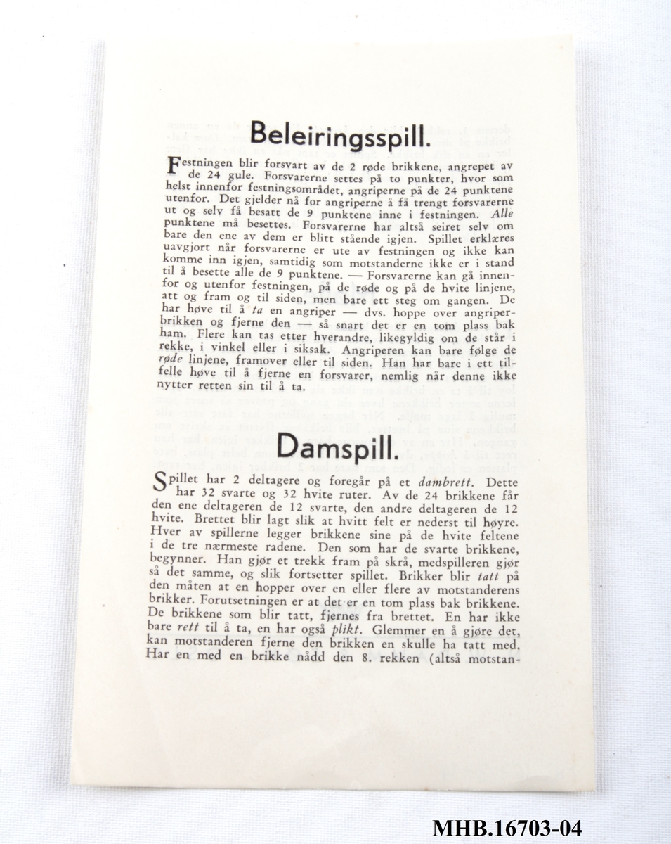 Spilleregler til spillet Dam og mølle.