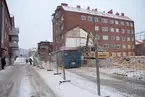 Trollhättan. Rivning av hus på Nygatan.