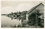 Vykort - sjöbodar, Upplands-Fagerviken