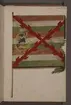 Avbildning i gouache föreställande fana tagen som trofé av svenska armén. Den avbildade fanan finns bevarad i Armémuseums samling, för mer information, se relaterade objekt.