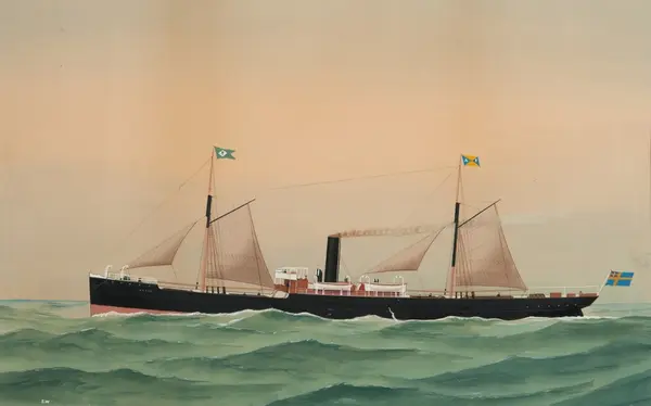 Tvåmastat lastångfartyg