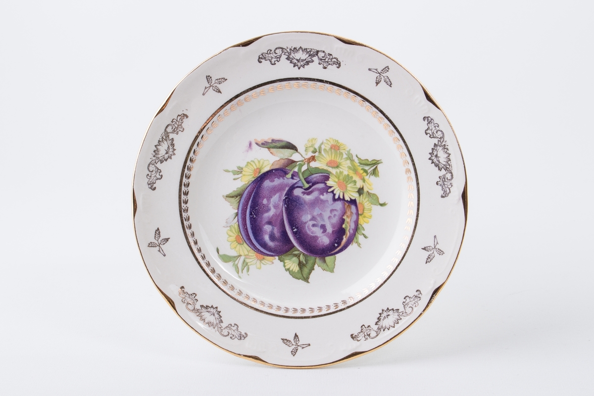 6 ulike motiv; frukt, blomster/blader.