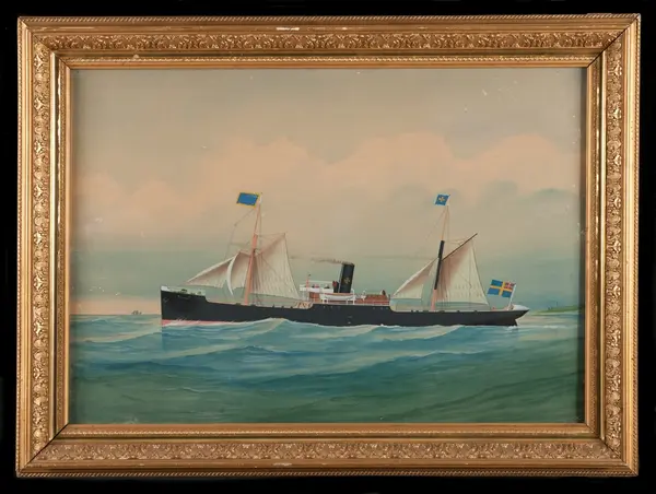 Tvåmastat lastångfartyg