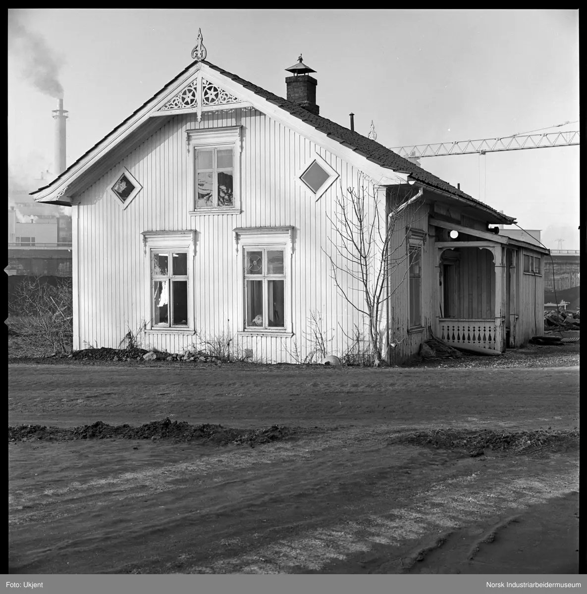 Siste bolighus på Eidanger Salpeterfabrikers område.