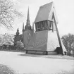 Ljusnarsbergs kyrka och klockstapeln.
Prosten Blomquists avskedspredikan.