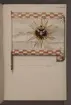 Avbildning i gouache föreställande fana tagen som trofé av svenska armén. Den avbildade fanan finns bevarad i Armémuseums samling, för mer information, se relaterade objekt.