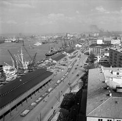 Panoramabild över Stigbergskajen, Göteborg. 
Vid kajen bakom