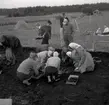 Arkeologis utgrävning vid Klinta 1957.