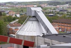 Vy åt nordväst från Riskullaverkets skorsten över Fässbergsd