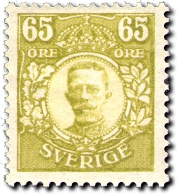 Gustaf V i medaljong.