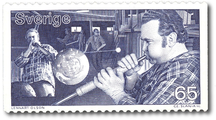 Glasblåsare G Sjöbeck & N Sääv, Pukeberg.