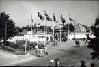 Vy från området vid Fredriksskans, där hantverksmässan hölls 1947.