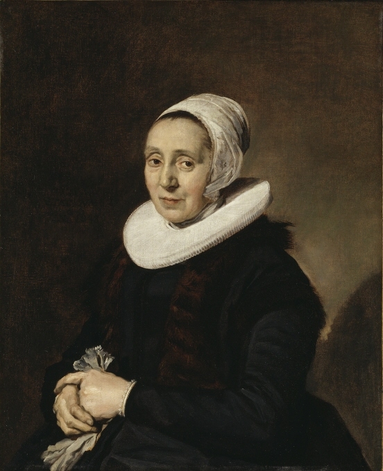Frans Hals porträttmåleri kännetecknas av en omedelbarhet i både den lätta med säkra penselföringen och i den levande framställningen av modellerna. Porträtten är inte högstämda som Rembrandts, utan Hals tycks ha koncentrerat sig på att förmedla direkta känslor och rena sinnesstämningar. Modellernas ofta avspända uttryck får betraktaren att uppleva det som om man kommer dem inpå livet, även om man inte vet vem personen är – som den borgerliga kvinnan i den här målningen.