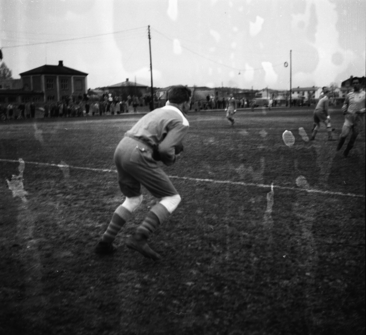 Vardens arkiv. "Fotballkamp. Herkules - Grane  1-0"  30.04.1954