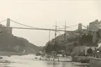 Barken Superior av Gefle (1895.) 511 ton, b. Gefle 1879. Hängbron är Clifton Suspension Bridge över floden Avon nära Bristol.