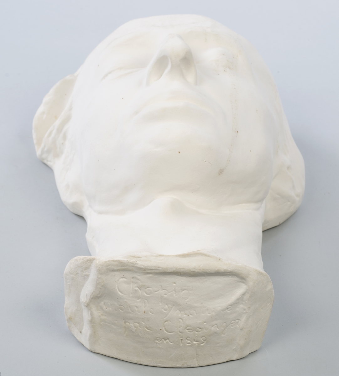 Dødsmaske av Fredric Chopin. Gips.