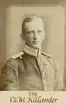 Porträtt av Knut Gustaf Winroth, officer vid Göta livgarde I 2.

Namnskylten förväxlad med Ernst Victor Killander, se AMA.0009309.