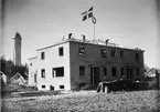 Taklagsfest vid Storbrunn, Östhammar, Uppland tidigt 1930-tal