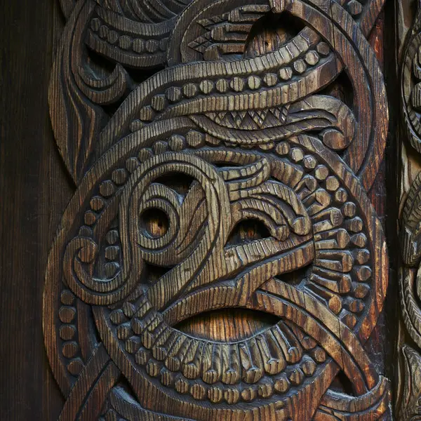 Detalj fra stavkirke på Norsk Folkemuseum