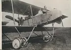 Flyget i Karlsborg innan F6. 1914. Konstnären Anders Zorn:s gåva till arméflyget, ett flygplan typ (SW10).