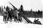 Fältövning på skidor, i Rättvik. AIHS allm. kurs.