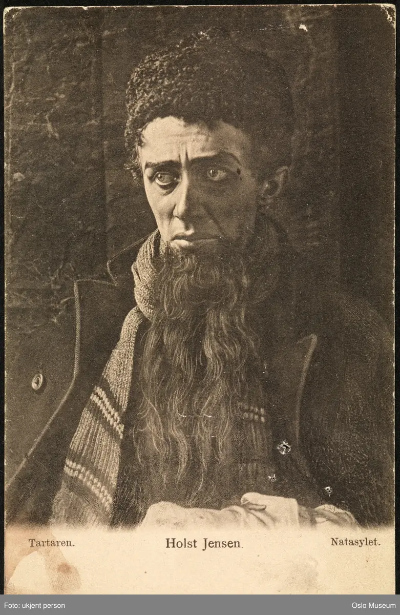portrett, mann, skuespiller, rollebilde, Tartaren i "Nattasylet" på Fahlstrøms Theater, brystbilde, kostyme