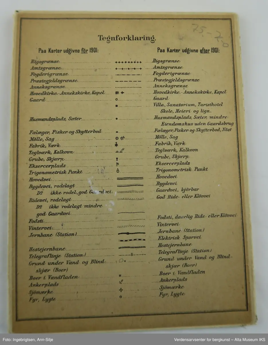 Gjenstand A: Sammenbrettet er det for- og bakside med informasjon. Utbrettet er det et kart over østre delen av Alta kommune og litt av den vestre og søndre delen av Kvalsund kommune (dagens kommunegrenser).

Gjenstand B: Sammenbrettet er det for- og bakside med informasjon. Utbrettet er det kart som viser sentral-Alta og området sørover mot Kautokeino.
