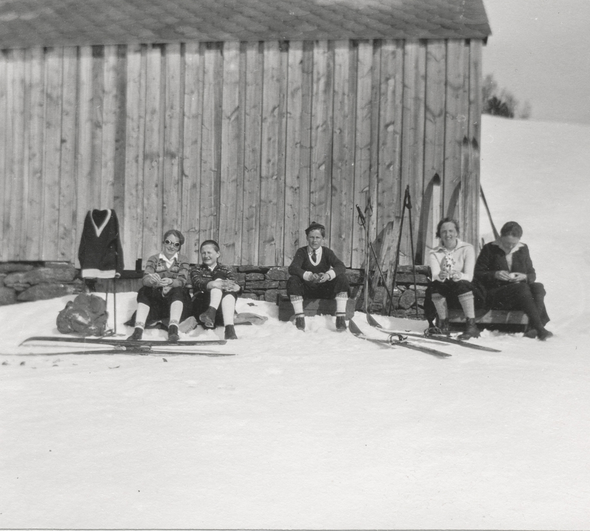 Familien Bruce på skitur