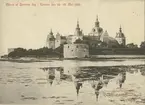 Vykort med Kalmar slott. Text: Minne av barnens dag i Kalmar den 25-27 maj 1906.