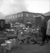 Walfrid Svenssons möbelfabrik på Hagaborg brinner i oktober 1942.