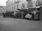 Bild tagen på beställning av kommunalarbetarförbundet år 1943. 
Brandmännen från vänster: Gösta Måwe, Erik Löved, Eric Henriksson, Anders Forsell (Skutberget), Karl Johansson (kallades 