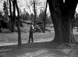 Bild tagen ute hos damastvävaren C G Widlunds Trangärdstorp 