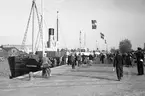 En serie bilder tagna för Hamnstyrelsens räkning vid firandet av hamnens 100-årsjubileum 1938.