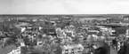 Vy tagen från kyrktornet österut i början på 1940-talet.